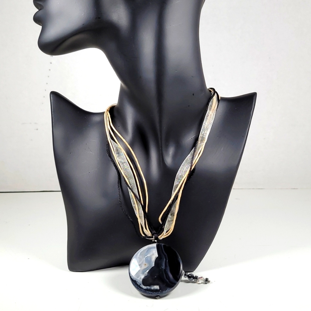 Beaded Stone Statement Necklace